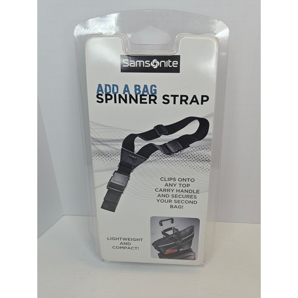 Samsonite Add A Bag Spinner Strap Black Adjustable Luggage Connector New